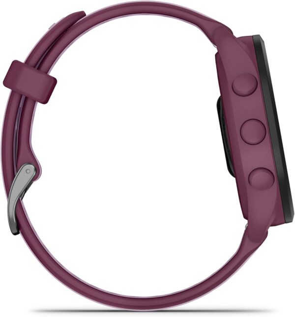 Wearable4U Garmin Forerunner 165 Music Running Smartwatch, Colorful AMOLED Touchscreen, Training Metrics and Recovery Insights Includes PowerPack +Adapters Bundle, Berry/Lilac