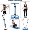 Pedal Resistance Band, 4-Tube Elastic Pull Rope, Sit-up Equipment, Yoga Strap Bodybuilding Expander, Exercise Bands, Fitness Equipment for Abdomen, Waist, Arm, Leg Stretching Slimming Training