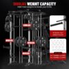 All in One Home Gym System Workout Station, Multi-Function Smithe Machine Power Cage with Cable Crossover System, Tripe-Sided Independent Load Posts, Functional Trainer for Full Body Training