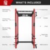 3"x3" Power Cage, 2400LB Multi-Function Power Rack, Commercial Squat Rack with Optional Full Body Workouts Attachments, Dip Bar, Smithbar, LAT Pulldown, Leg Extension and Curl for Home Gym
