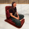 Friends Of Meditation Extra Large Meditation Chair and Yoga Chair with Back Support Cushion and Meditation Block | Yoga Chair for Adults | Premium Floor Chair | Portable | Maroon, Seat Size: 24x22 in