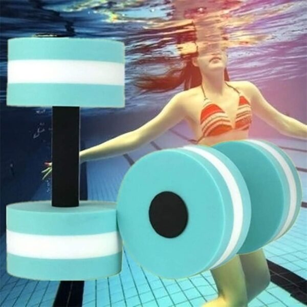 AquaFitness Set of 2 Foam Dumbbells for Swimming Pool Exercise, Sports Aquatic Workout Equipment