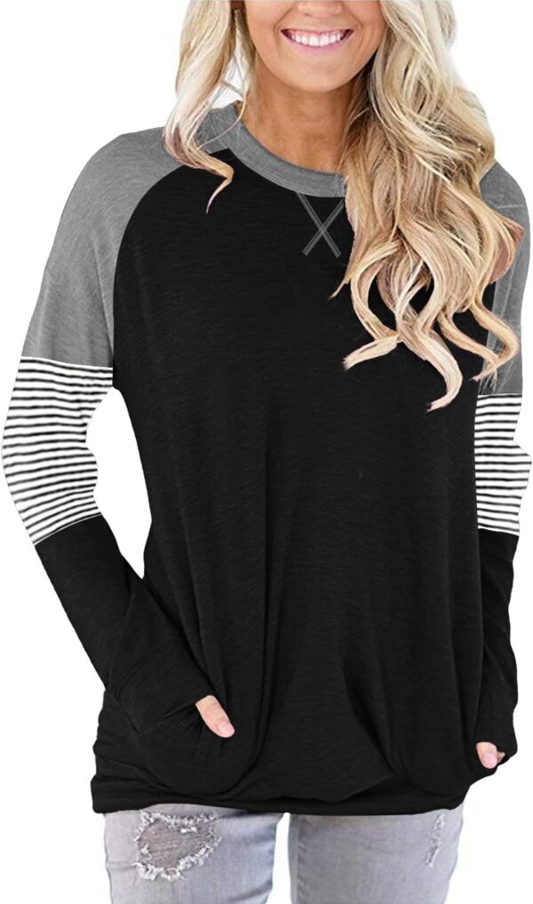 Angerella Women's Casual Loose Fit Pocket Shirts Printed Tops