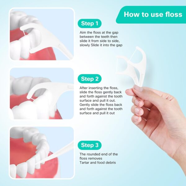 50 Count Individually Wrapped Dental Floss Picks-Oral Care Flossers for Adults- Floss Singles Bag- Travel Hotel Restaurant Office Car Dental Floss