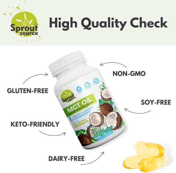 Keto MCT Oil Softgels 1000mg: 90-Day Supply, Premium C8 & C10 Blend for Sustained Energy and Weight Management, Made from Natural Coconut Oil, Non-GMO, Gluten-Free 90 softgels