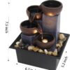 Small Tabletop Waterfall Fountain Zen Meditation Fountain Indoor Desktop Water Fountain with LED Light and Natural River Rocks for Office Home Bedroom