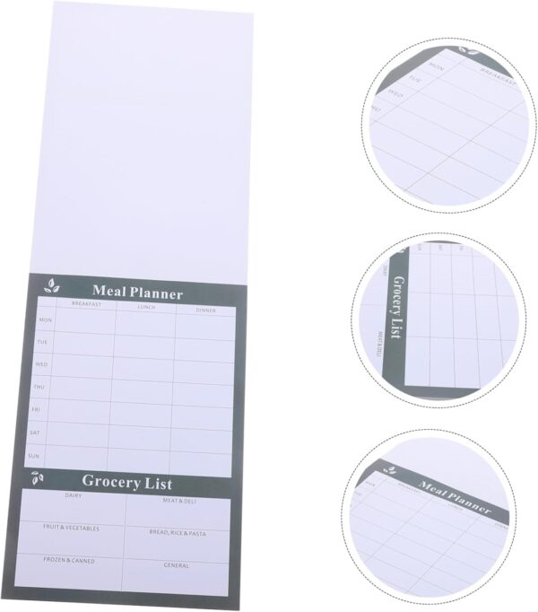Weekly Meal Planner Notebook Tearable Household Diet Journal for Food Lists & Grocery Planning 1 Book of Calendar for Meal Prep & Healthy Eating