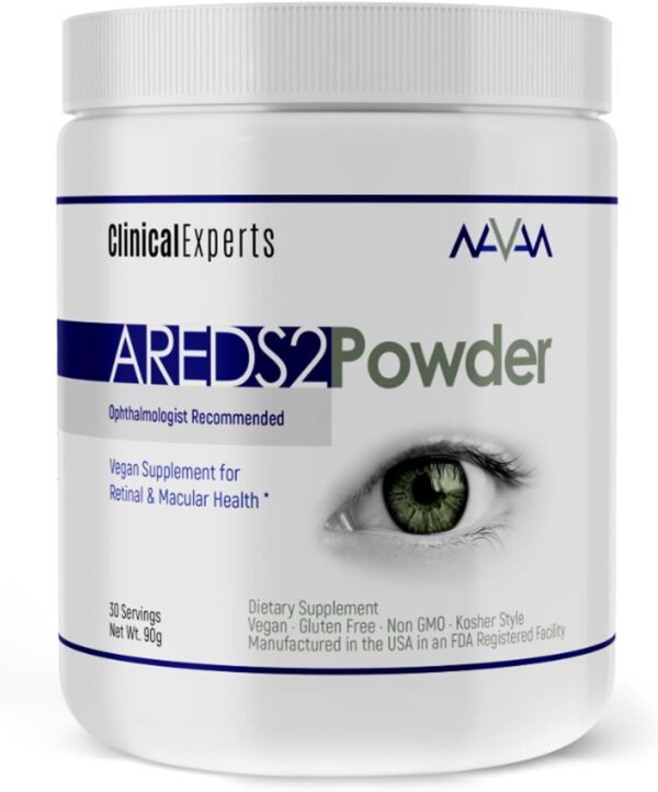 Navan AREDS 2 Powder - Antioxidant Eye Vitamins & Minerals Supplement for Lens Clarity & Retina Health by Clinical Experts - Lutein, Zeaxanthin, Zinc, Vitamin C - Kosher Style, 30 Servings