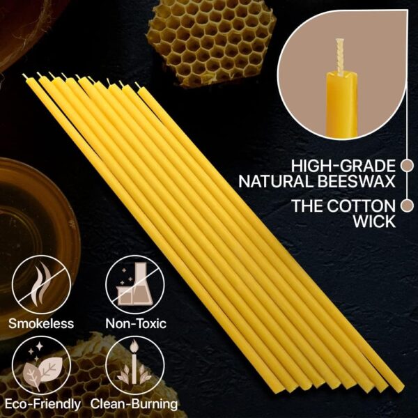 45 Pack Set Pure Beeswax Taper of Natural Wax – 7 inch Honey Scented Aroma – Healthy Beeswax for Religious Home Meditation Party and DIY Purposes 1101415