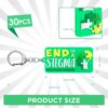 Yinkin End the Stigma Mental Health Awareness Key Chains Inspirational Gifts Green Ribbon Jewelry for Men Women Support