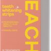 Zimba Teeth Whitening Strips Vegan Whitening Strip Enamel Safe Teeth Whitening Hydrogen Peroxide Teeth Whitener for Coffee, Wine, and Other Stains, 28 Strips (14 Day Treatment), Peach