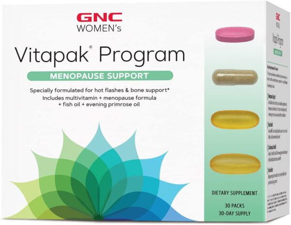 GNC Women's Menopause Support Vitapak | Targeted for Hot Flashes & Bone Health | Hormone Balance Supplements | 30 Count
