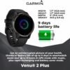 Wearable4U - Garmin Venu 2 Plus GPS Multisport Smartwatch, 1.7 in. with Call and Text, Music, Adv HM+FF, Slate Bezel with Black Case and White Earbuds Bundle