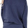 onlypuff Womens Pocket Shirts Pullover Sweatshirt Loose Fit