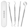 61oROUi556L._SL1500_.jpg Dental Tools, Professional Plaque Remover Teeth Cleaning Tool Kit, Stainless Steel Dental Pick Tartar Scraper Tooth Cleaner, Oral Care Hygiene Set for Dentist Personal Pets with Storage Box