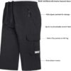 Men's Outdoor Hiking Shorts Quick Dry Stretchy 3/4 Capri Pants Cargo Shorts Male