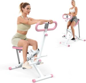 Squat Machine for Home, Squat Ride / Rowing Machine with Adjustable Resistance, Foldable Exercise Equipment, Glute & Leg Cardio Workout Machine