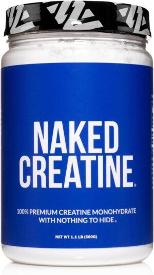 Naked Pure Micronized Creatine Monohydrate - 100 Servings - 500 Grams, 1.1Lb Bulk, Vegan, Non-GMO, Gluten Free, Soy Free. Aid Strength Gains, No Artificial Ingredients Creatine