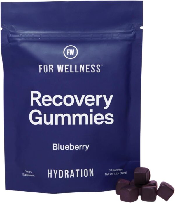 Electrolyte Recovery Gummies™ Blueberry Flavor Hydration Gummies with VitaBlue® Blueberries & Electrolytes - Exercise Recovery, Energy Boost, Replenishment & Antioxidants Non-GMO, Vegan, Gluten-Free