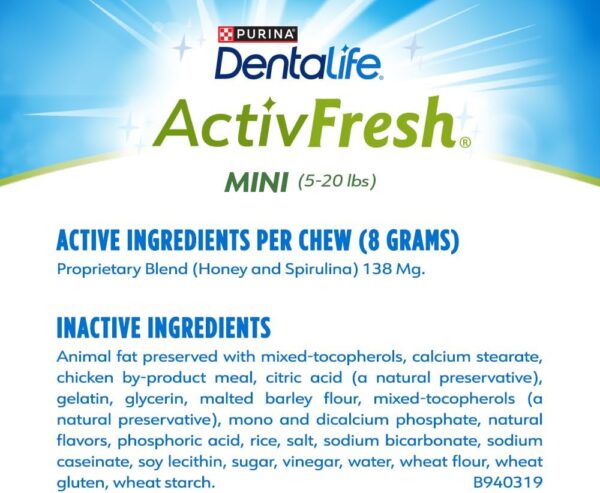 Dentalife Purina ActivFresh Daily Oral Care Mini Dog Chews - 56 Treats