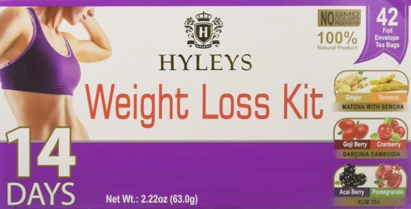 HYLEYS 14 Day Weight Loss Tea – 42 Tea Bags – Garcinia Cambogia, Matcha Green Tea, Senna & Natural Flavors – Supports Weight Loss, Digestion & Metabolism