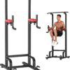 RELIFE REBUILD YOUR LIFE Power Tower Pull Up Bar Dip Station for Home Gym Adjustable Height Strength Training Workout Equipment