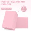 Yoga Block, Yoga Blocks 2 Pack, Sturdy Yoga Foam Blocks, High Density & Non Slip Dance Blocks for Stretching and Toning, Fitness Accessories for Stability & Balance