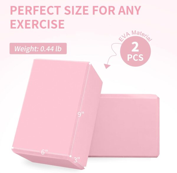 Yoga Block, Yoga Blocks 2 Pack, Sturdy Yoga Foam Blocks, High Density & Non Slip Dance Blocks for Stretching and Toning, Fitness Accessories for Stability & Balance