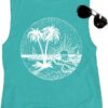Summer Beach Tank Tops for Women Funny Cute Sunshine Coconut Tree Graphic Tee Shirt Hawaiian Family Vacation Tops