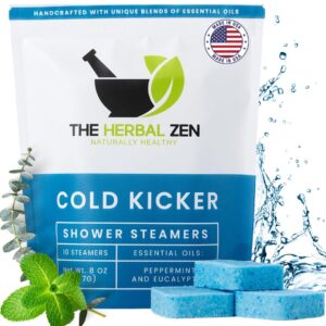 Cold Kicker Shower Steamers Aromatherapy, Eucalyptus Shower Steamer, Shower Bombs Made in the USA, Menthol Shower Steamer, Self Care Gifts, Christmas Gifts, Shower Steamers for Women and Men