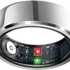Smart Ring Health Tracker, Sleep Tracker Ring with Heart Rate, Waterproof Fitness Ring for Activity Monitoring/Steps/Distance/Calories, Air Gestures, Up to 7-Day Battery, for iOS Android (Silver,#8)
