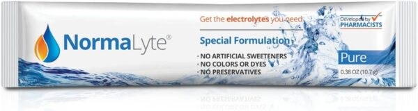 NormaLyte Oral Rehydration Salts- Helps Dietary Management of POTS Syndrome Symptoms-1 Pouches - 30 Sticks (Yields 500mL per Pack)-Pure| Energy Supplements, Potassium Supplement, Dehydration Recovery