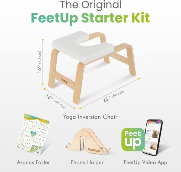 61q1MUROVOL._AC_SL1500_.jpg FeetUp - The Original Yoga Headstand Bench, Vegan Handstand Trainer Bench and Stand, Strength Training Inversion Equipment for Relaxation and Strength, Includes App & Starter Kit, #1 Worldwide