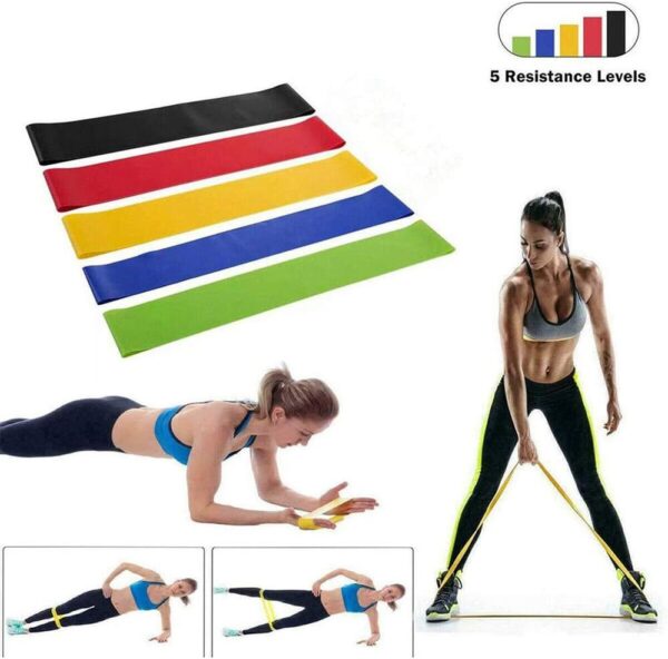 nobranded Natural Latex Tension Band Colors Yoga Resistance Rubber Bands Indoor Outdoor Fitness Equipment Workout Elastic Bands