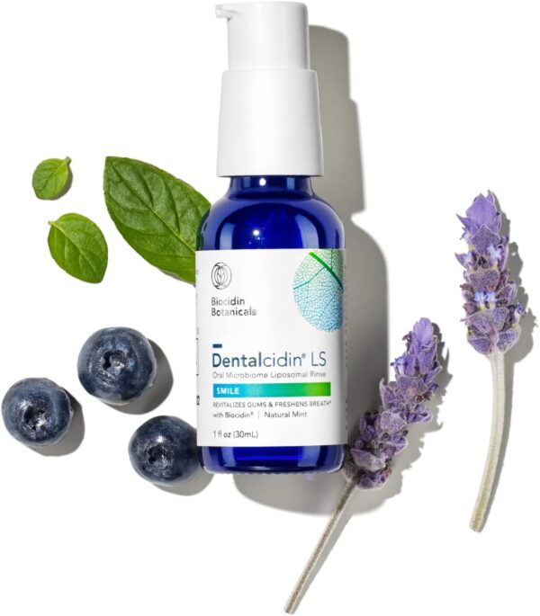 Bio-Botanical Research Biocidin Dentalcidin LS Liposomal Oral Rinse - Fluoride Free Mouth Wash & Plaque Remover - Support Healthy Gums & Oral Microbiome - for Adults & Kids 2+ (1oz)