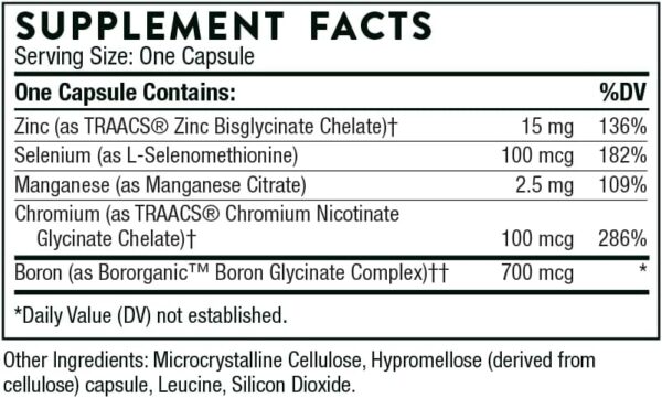 Thorne Trace Minerals - Dietary Supplement with Zinc, Boron & Selenium - Chelated Forms - Comprehensive Formula - 90 Capsules