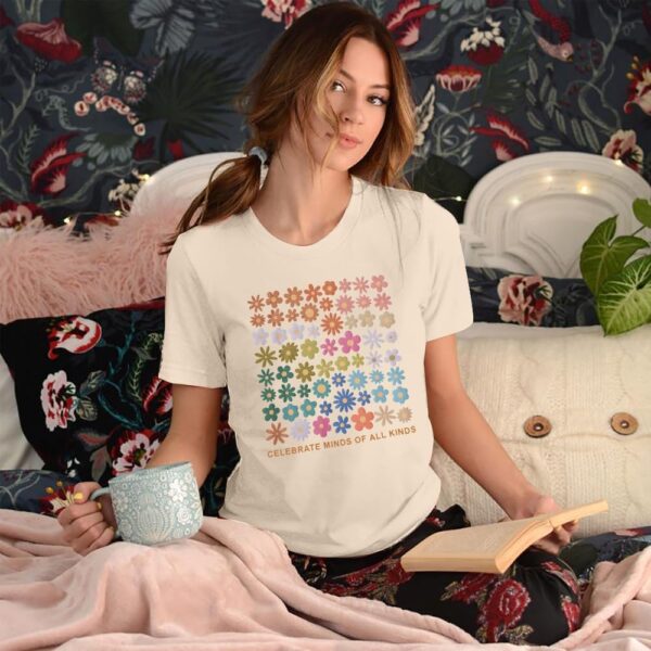 Celebrate Minds of All Kinds Shirt Women Autism Awareness T Shirt Mental Health Inspirational Short Sleeve Tee Tops