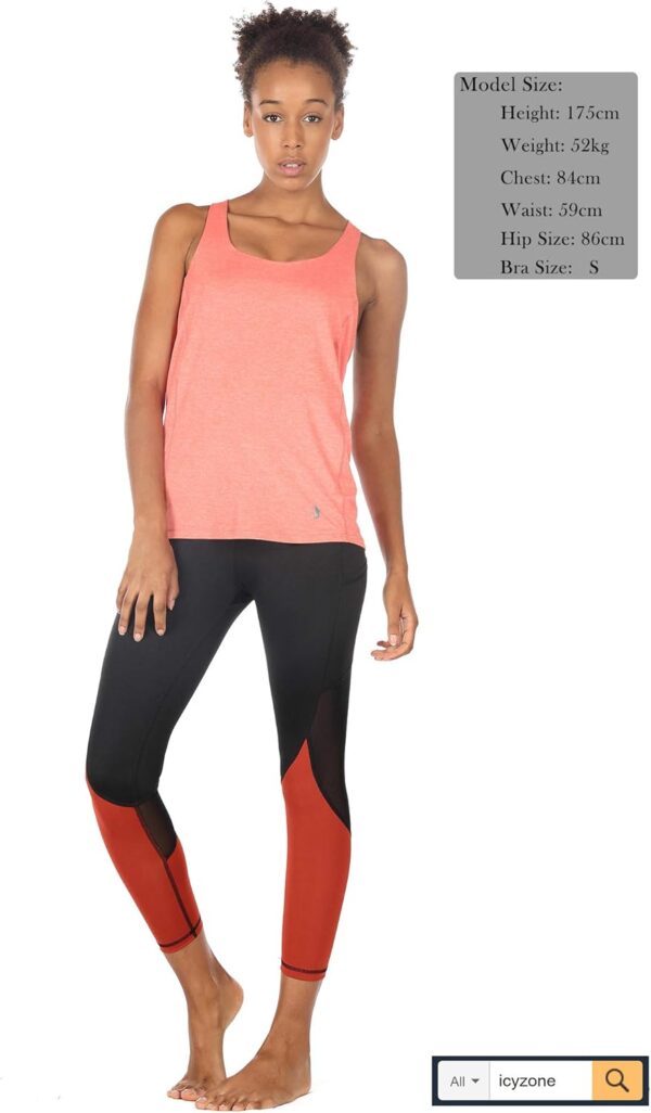 icyzone Workout Tank Tops Built in Bra - Women's Strappy Athletic Yoga Tops, Exercise Running Gym Shirts