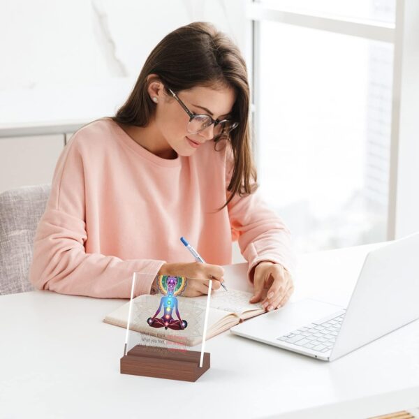 Zen Office Decor Meditation Gifts for Women, Acrylic Desk Decoration Zen Gifts, What You Think, You Become; What You Feel, You Attract; What You Imagine, You Create