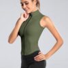 FEOYA Women Sleeveless Athletic Tank Top Shirts Full Zip Up Tshirt for Yoga Running Fitness Exercise