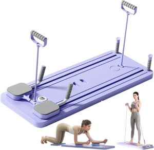 Pilates Board - 2024 Pilates Reformer Set, Multi-Purpose Foldable Pilates Reformer Board for Home, 5in1 Pilates Sliding Board