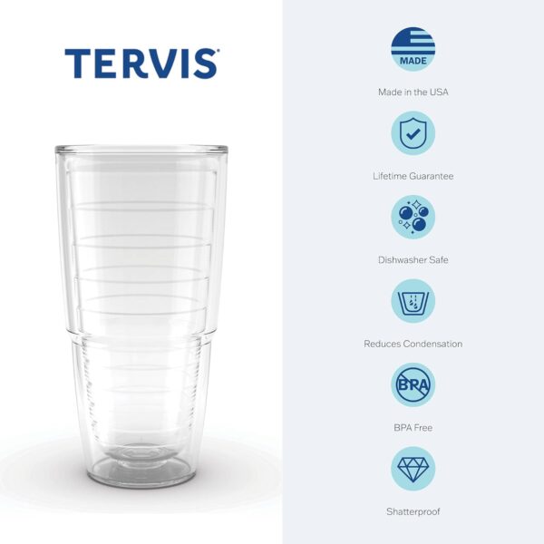 Tervis Made in USA Double Walled Yoga Lotus Flower Insulated Tumbler Cup Keeps Drinks Cold & Hot, 24oz, Clear