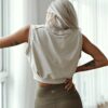 ARRIVE GUIDE Crop Top Athletic Shirts for Women Cute Sleeveless Yoga Tops Running Gym Cotton Cropped Workout Clothes