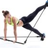 Spreader Bar Heavy Duty Stainless Steel Expandable Black Bar,Sports Aid Training Fitness Gear Pilates Aid Kit, Home Restore Pilates Indoor Yoga Set