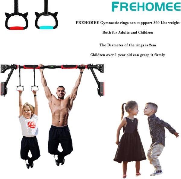 Professional Gymnastic Rings,Both for Adults and Kids,Support 440lbs/1600lbs,Home Fitness Equipment,Indoor and Outdoor Pull-up Bar for Stretching and Height Increase