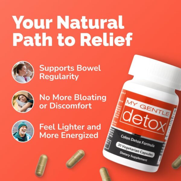 My Gentle Detox Poop Pills - Constipation Relief for Women & Men - All-Natural Colon Detox Cleanse Supplement for Regularity, Bloat & Gas Relief - Start Pooping in 1 Day (30 Ct)
