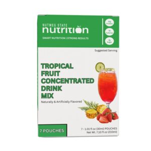 Nutmeg State Nutrition - High Protein Liquid Concentrate, 15g Protein, Low Calorie, Low Carb, Low Sugar, Protein Fruit Drink, 7 Servings Per Box (1 Box, Tropical Fruit)