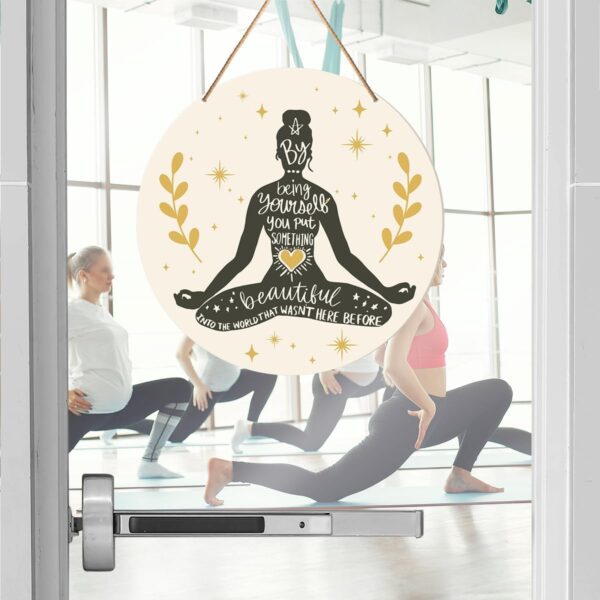 Muktoujaumai Meditation Room Wall Decor, Yoga Room Wall Decor Zen Den Room Hanging Signs Motivational Decorations for Spiritual Room, Home, Office, Yoga Lover Gift Girl Power Decor