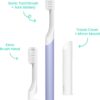 quip Sonic Toothbrush for Adults with Timer - Includes Extra Brush Head and Travel Cover Mount - Electric, Soft Bristle Refill Head, Plastic Handle, 3 Month Battery Life - Travel Toothbrush - Lavender