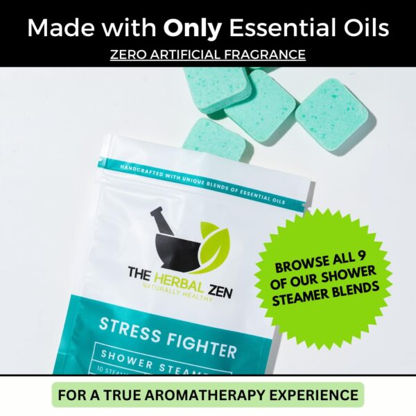 Stress Fighter Shower Steamers Aromatherapy with Essential Oils, Made in the USA Shower Bombs, Shower Bomb Aromatherapy, Relaxing Gifts for Women, Spa Day Gift, Birthday Gift